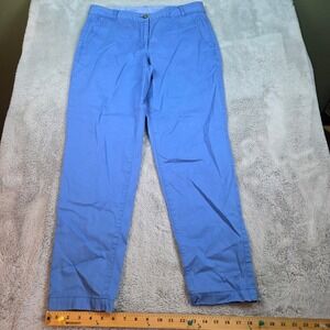 Talbots Weekend Chino Pants Womens 6 Straight Leg Stretch Trousers Blue Cotton